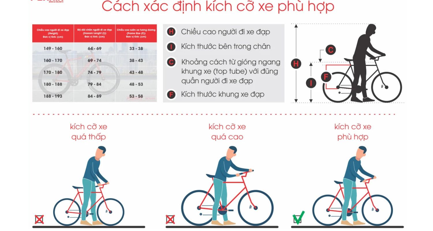 Cách xác định kích cỡ xe phù hợp